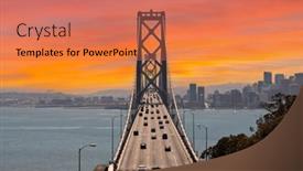  Presentation with san francisco - Slide deck consisting of sunset-view-of-the-bay background and a coral colored foreground