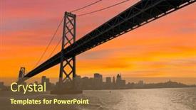  Presentation with san francisco - Presentation design having sunset-view-of-the-bay background and a tawny brown colored foreground