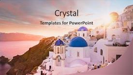  Presentation with greece blue - Colorful slides enhanced with sunset view of the blue backdrop and a  colored foreground