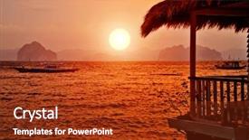  Presentation with villa - PPT theme featuring sunset villa standing our background and a tawny brown colored foreground