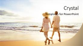  Presentation with happy retirement - Audience pleasing slide deck consisting of sunset walk on the beach backdrop and a white colored foreground