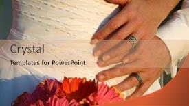  Presentation with wedding rings - Audience pleasing presentation design consisting of sunset wedding rings backdrop and a coral colored foreground