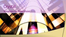  Presentation with skyscraper - Colorful slide deck enhanced with sunset with light orb backdrop and a pink colored foreground