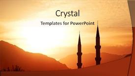  Presentation with islami - Amazing presentation theme having sunset with mountains on background backdrop and a blonde colored foreground