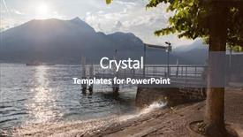  Presentation with sunset - Presentation theme consisting of sunset with pier in bellagio background and a gray colored foreground