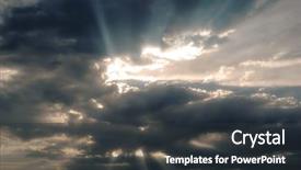  Presentation with golden light - Amazing PPT theme having sunset with sun and clouds backdrop and a dark gray colored foreground