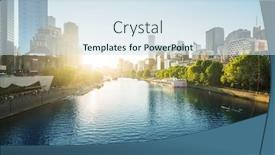  Presentation with australia melbourne - Presentation theme enhanced with sunset-yarra-river-melbourne-victoria background and a sky blue colored foreground