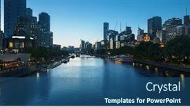  Presentation with melbourne - Beautiful slide set featuring sunset-yarra-river-melbourne-victoria backdrop and a ocean colored foreground