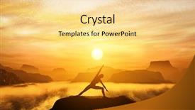  Presentation with inner peace - Presentation theme enhanced with sunset zen meditation peace background and a blonde colored foreground