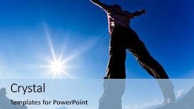  Presentation with open meetings sunshine laws - PPT theme consisting of sunshine against blue sky concept background and a light blue colored foreground