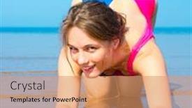  Presentation with sunshine - PPT theme consisting of sunshine around me model under sun background and a coral colored foreground