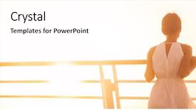  Presentation with honeymoon - Cool new PPT theme with sunshine banner - cruise ship vacation woman luxury backdrop and a white colored foreground