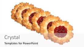  Presentation with biscuit - Amazing presentation having sunshine biscuit with jelly isolated on white background backdrop and a white colored foreground