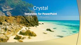  Presentation with heaven - Colorful presentation design enhanced with sunshine-coast-in-a-blue backdrop and a teal colored foreground