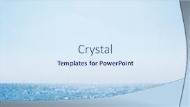  Presentation with sunshine - Presentation theme featuring sunshine in blue sky with clouds over sea background and a sky blue colored foreground