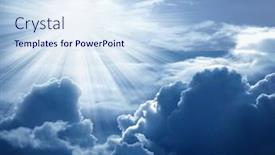  Presentation with cloud - Beautiful presentation theme featuring light ray blue - sunshine on cloud backdrop and a sky blue colored foreground