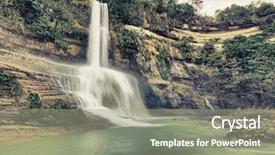  Presentation with philippines - PPT theme having sunshine rain forest - beautiful waterfall vintage style bohol background and a gray colored foreground