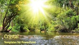  Presentation with river forest - Amazing PPT layouts having sunshine rain forest - river in jungle thailand backdrop and a tawny brown colored foreground