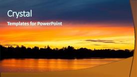  Presentation with sunset - Slides consisting of sunshine rain forest - sky afterglow sunset background and a ocean colored foreground