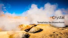  Presentation with sunshine - Presentation theme with sunshine rocky steaming geysers area background and a lemonade colored foreground