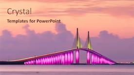  Presentation with florida - Slide deck having sunshine skyway bridge spanning the lower tampa bay and connecting terra ceia to st petersburg florida usa background and a coral colored foreground