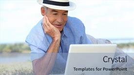  Presentation with sunshine - Presentation design featuring sunshine using a laptop computer background and a  colored foreground