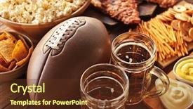  Presentation with snacks - Slide set consisting of super - table full of tasty snacks background and a tawny brown colored foreground