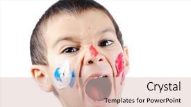  Presentation with active dipping sonar - Colorful PPT layouts enhanced with super active boy with colors backdrop and a lemonade colored foreground