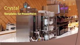  Presentation with airport lounge - PPT layouts featuring super automatic coffee machines and hot water dispensers airport business lounge background and a red colored foreground