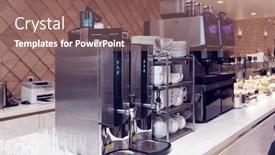  Presentation with airport lounge - PPT theme having super-automatic-coffee-machines background and a violet colored foreground
