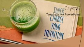  Presentation with inspirational - Colorful theme enhanced with super-charge-your-nutririon-inspirational backdrop and a yellow colored foreground