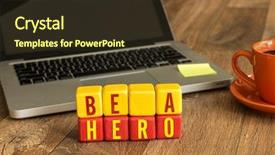  Presentation with hero - Audience pleasing slide deck consisting of super computer - be a hero written backdrop and a  colored foreground