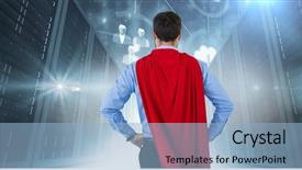  Presentation with servers - PPT layouts with super computer - digital composite of back background and a light blue colored foreground