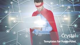  Presentation with avengers 3d man brave superhero - Colorful PPT theme enhanced with super computer - digital composite of business man backdrop and a seafoam green colored foreground