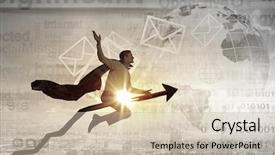  Presentation with man riding big bike motor - Presentation theme with super computer - man riding besom background and a soft green colored foreground