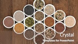  Presentation with porcelain - Cool new slides with super food - large seed superfood selection backdrop and a tawny brown colored foreground