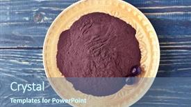  Presentation with acai - Cool new PPT layouts with super food - plate with acai powder backdrop and a  colored foreground