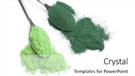  Presentation with spirulina - Beautiful slides featuring super food - spoons with wheat grass backdrop and a white colored foreground