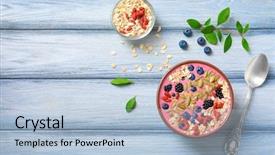  Presentation with goji - Amazing slides having super food - tasty breakfast with goji berries backdrop and a light blue colored foreground