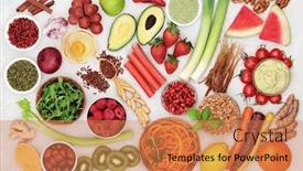  Presentation with food minerals - Audience pleasing slide deck consisting of super-food-collection-for-good backdrop and a coral colored foreground