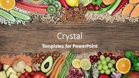  Presentation with rustic wood border - Beautiful PPT theme featuring super-food-for-fitness-energy backdrop and a violet colored foreground