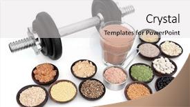  Presentation with whey - Slide set featuring super food of chocolate background and a light gray colored foreground