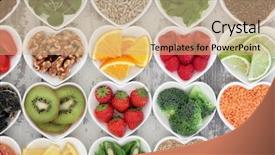  Presentation with food grains - Beautiful presentation theme featuring super food selection for health backdrop and a coral colored foreground