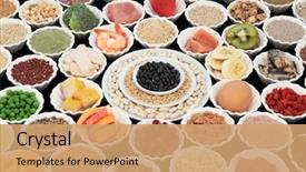  Presentation with body building - PPT theme with super food with high nutrition background and a coral colored foreground