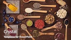  Presentation with foods - Theme with super foods in spoons background and a tawny brown colored foreground