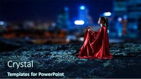  Presentation with super girl - Presentation having super-girl-in-isolation-mixed background and a navy blue colored foreground