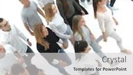  Presentation with diverse people - Amazing PPT theme having super-group-of-diverse-young backdrop and a light gray colored foreground