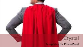  Presentation with super hero - Presentation design consisting of super-hero-businessman-isolated background and a crimson colored foreground