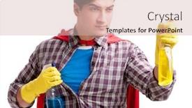  Presentation with super hero - Colorful presentation design enhanced with super-hero-cleaner-isolated backdrop and a lemonade colored foreground