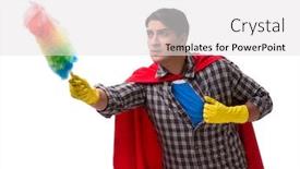  Presentation with super hero - Beautiful PPT layouts featuring super-hero-cleaner-isolated backdrop and a white colored foreground